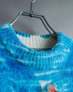 "PRADA" Abstract all over print mohair blend knit
