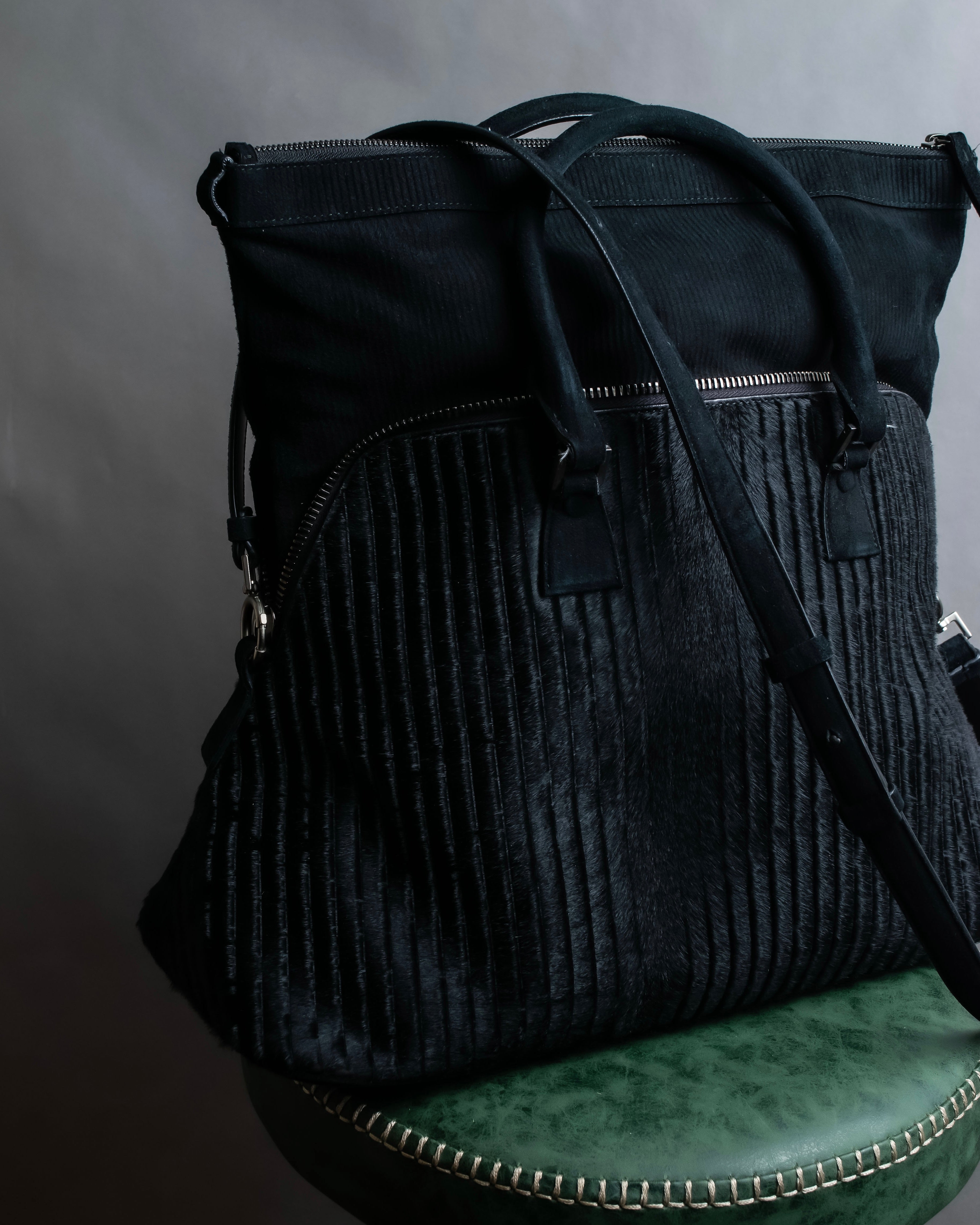 "MAISON MARGIELA" 5AC Harako leather corduroy combination 2way bag