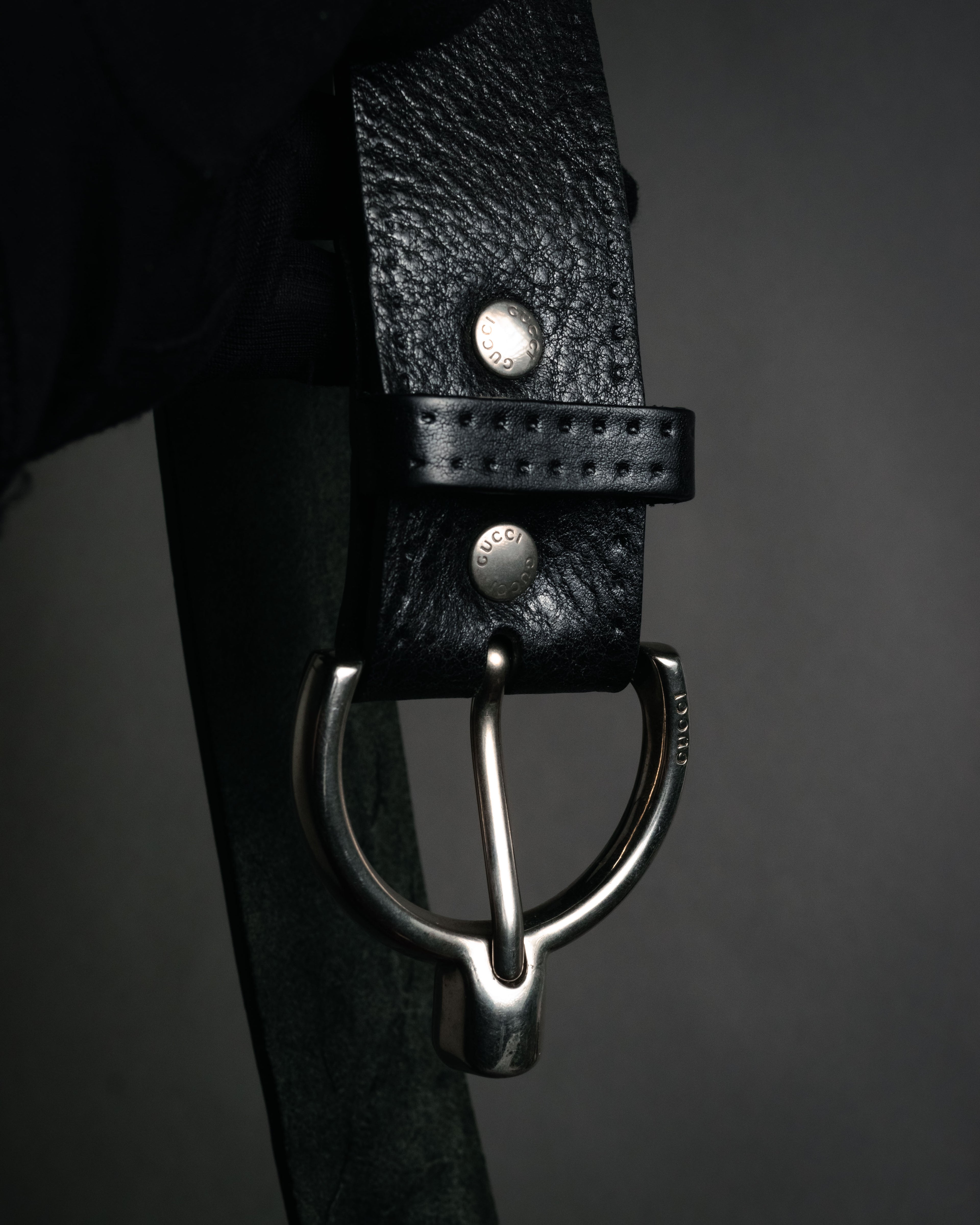 "GUCCI" 90’s-00’s Horsebit buckle leather belt