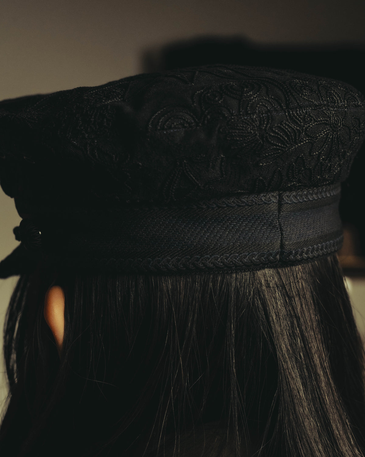 -SPECIAL- "Christian Dior" 20's Intricately embroidered botanical sailor cap