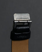 "PRADA" Logo engraved metal plate design leather bracelet