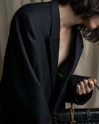 "YVES SAINT LAURENT" 00's shadow stripe pattern beautiful tailoring set up