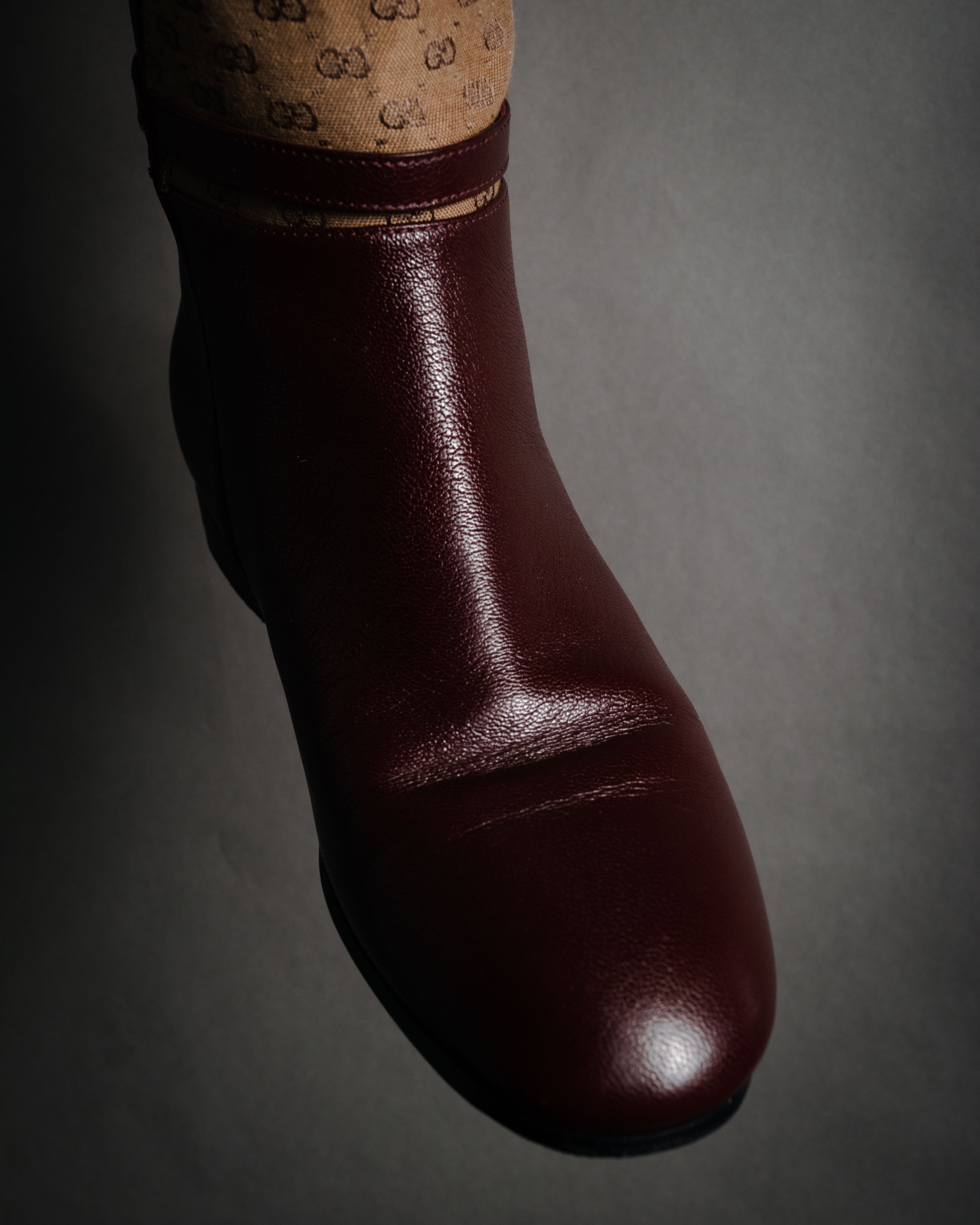 "GUCCI" 20’s archive canvas panel jockey boots