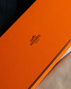 “HERMES” Double line patterned silk tie