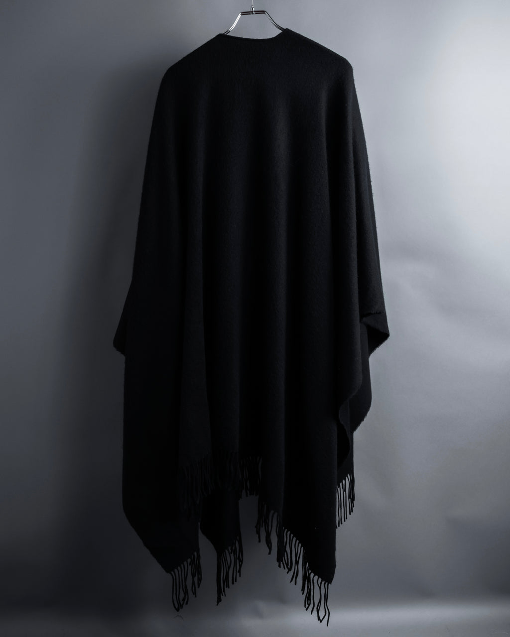"BALENCIAGA" Fringe design open front cape