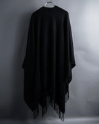 "BALENCIAGA" Fringe design open front cape