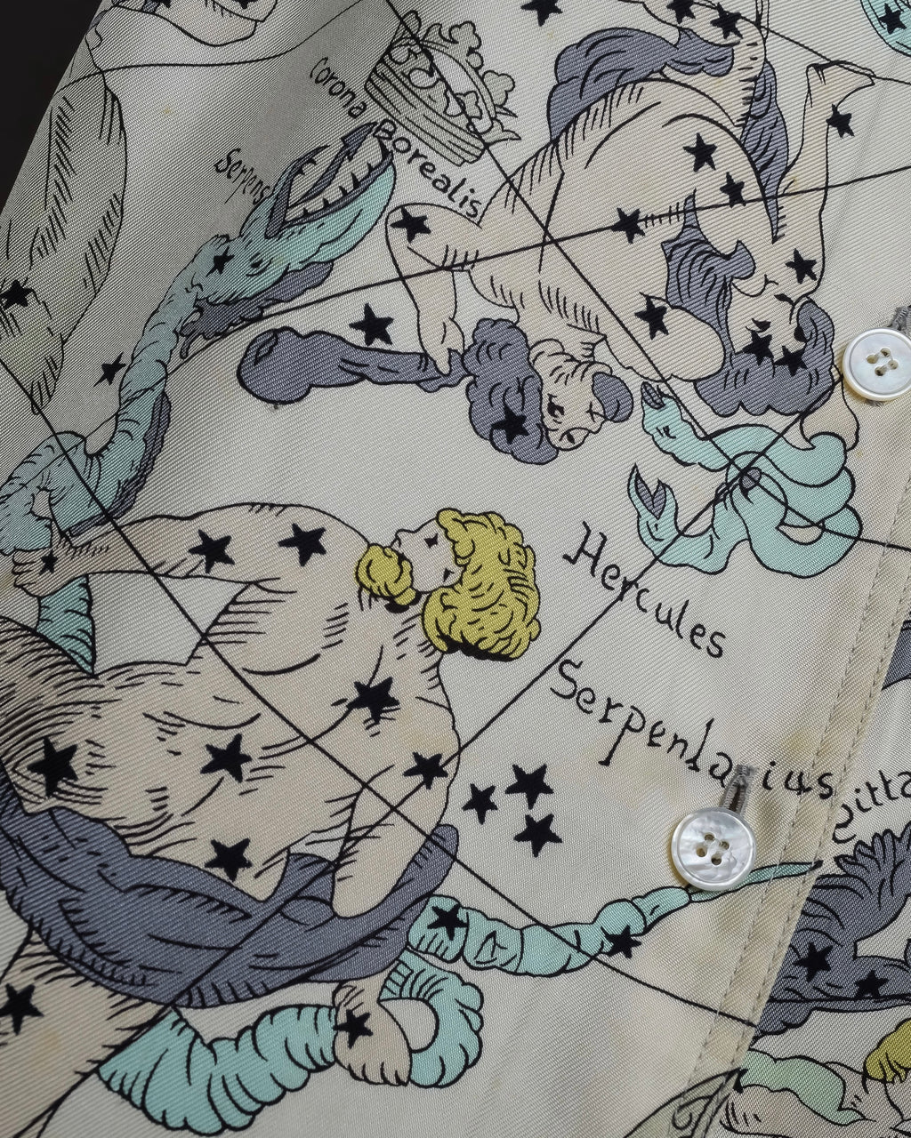 "HERMES" Margiela period Les Étoiles, Stars silk shirt
