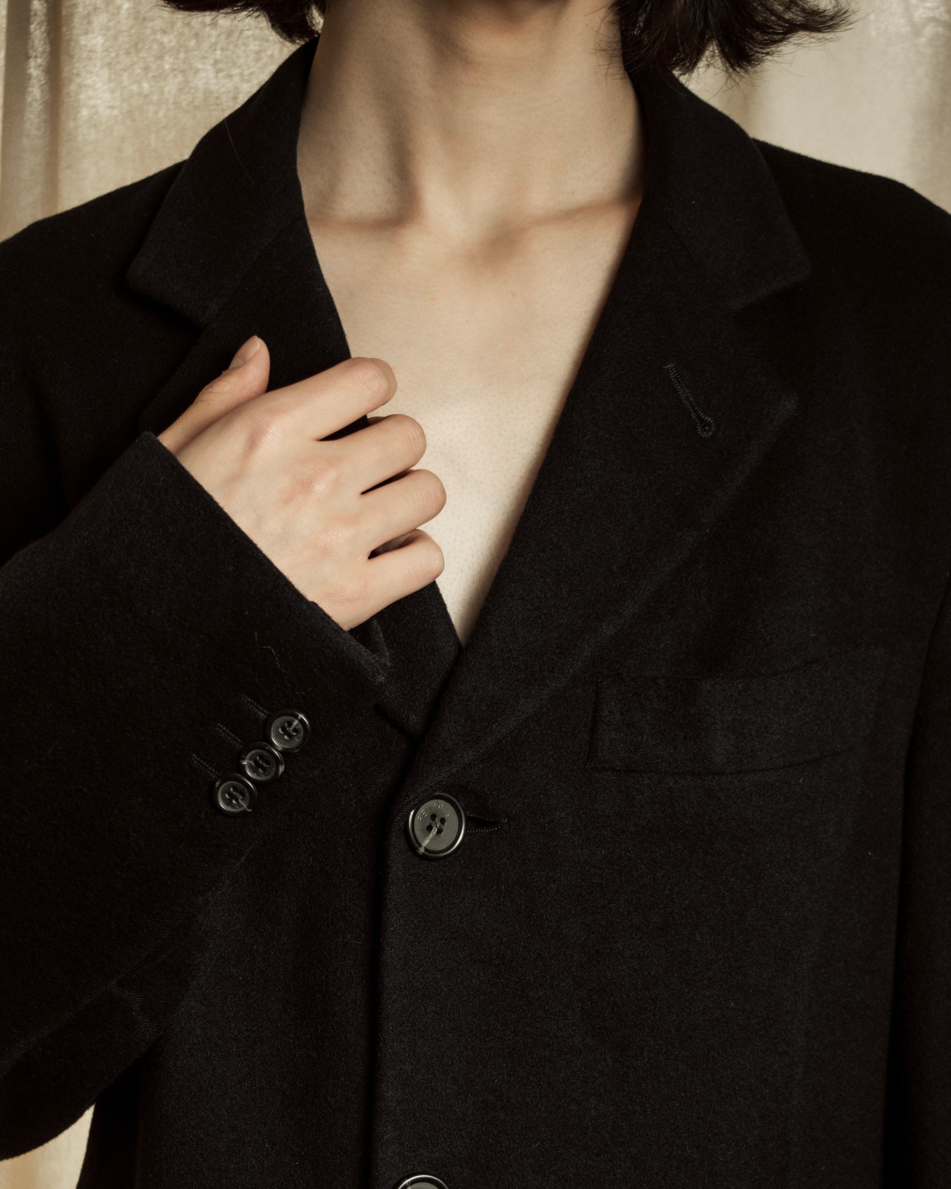 "FENDI" 80's-90's Classic cashmere long chester coat