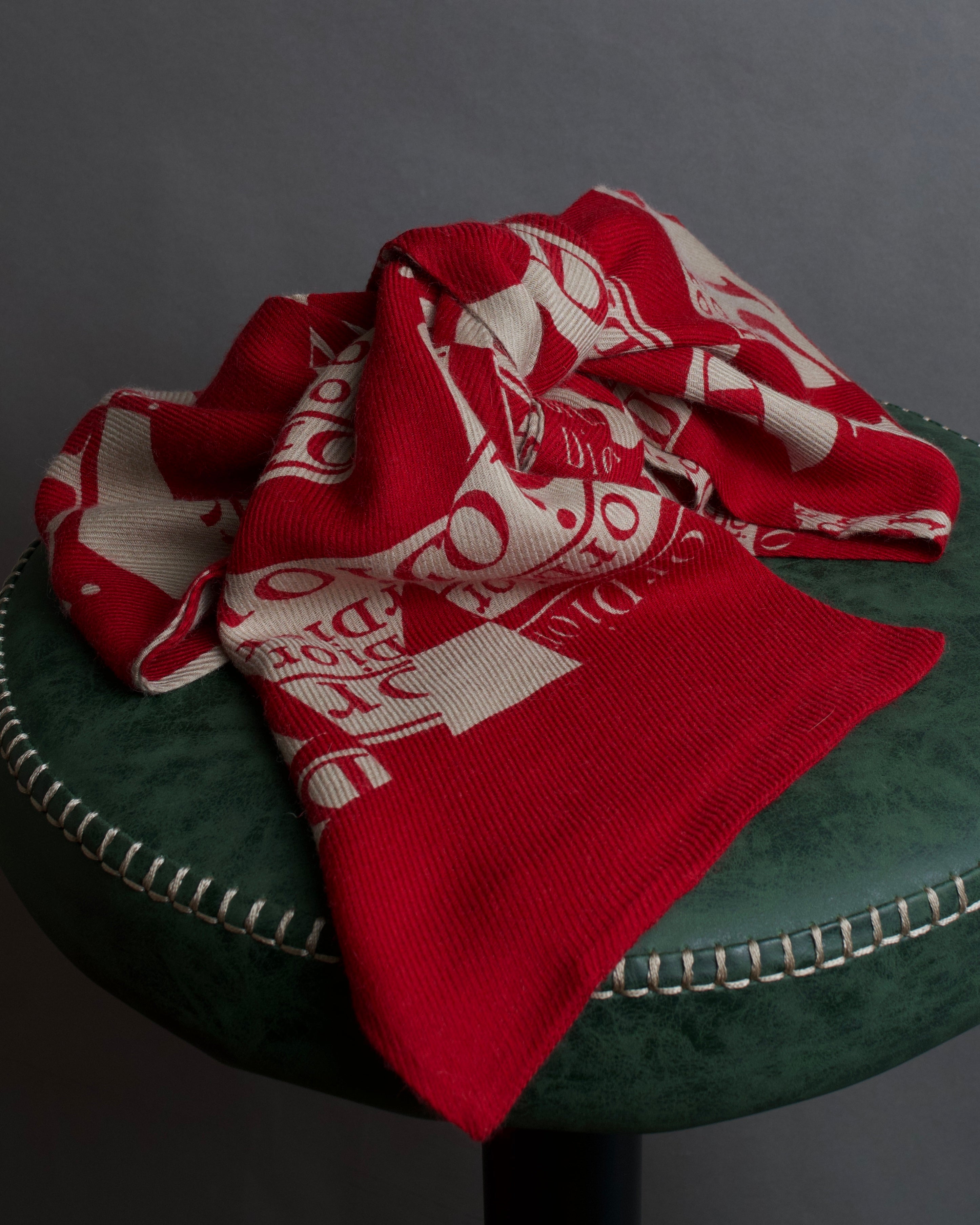 "Christian Dior" Logo pattern twill muffler