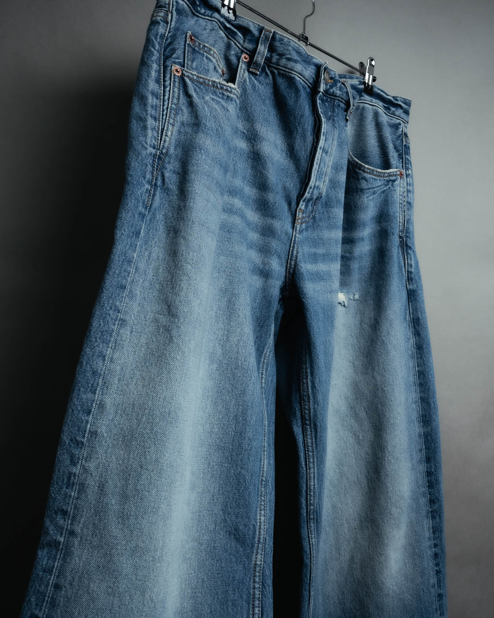 -SPECIAL- “SAINT LAURENT” 2023’s Long extreme baggy faded denim jeans