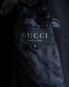 "GUCCI" 90's Beautiful draping fly-front tailored jacket