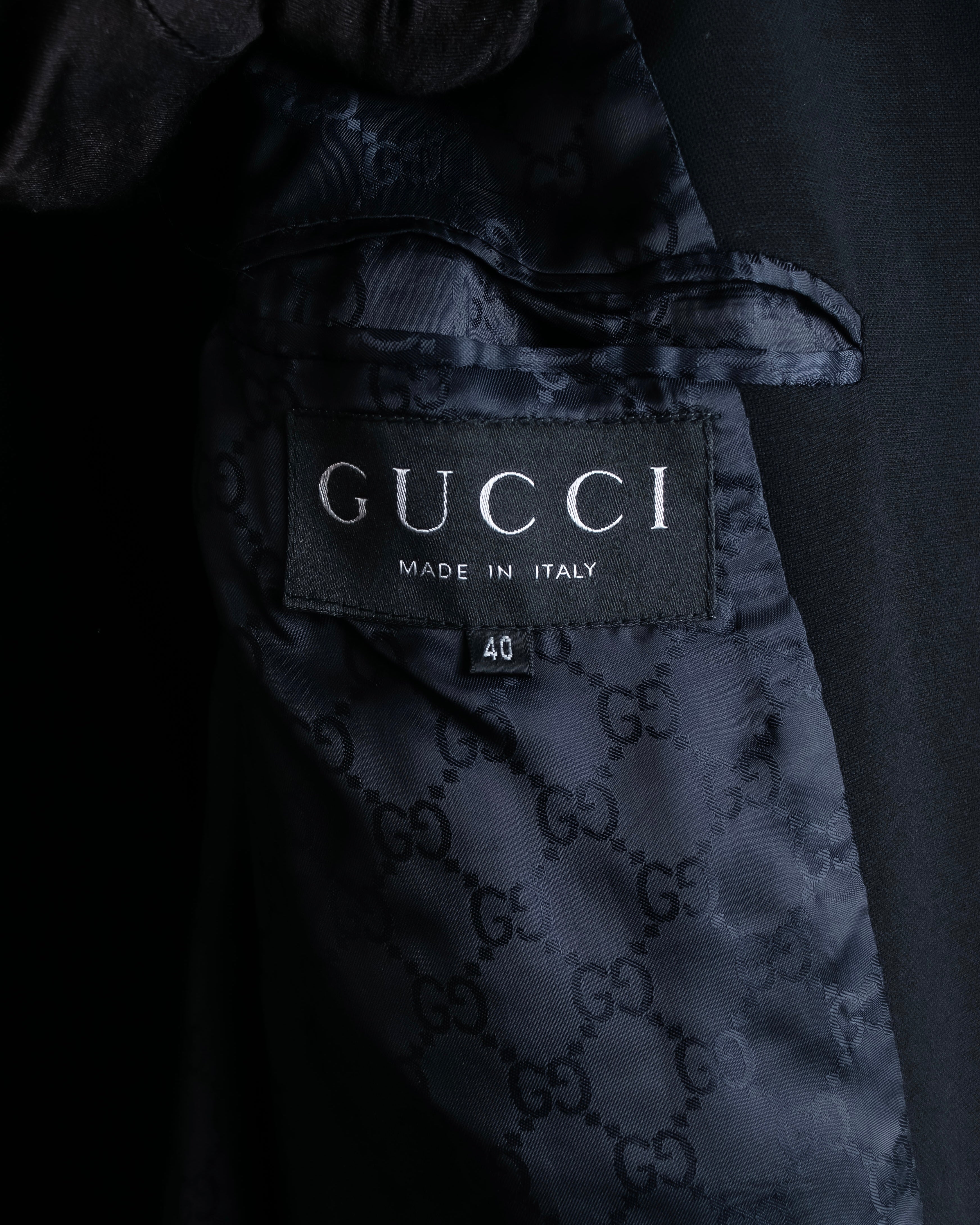 "GUCCI" 90's Beautiful draping fly-front tailored jacket