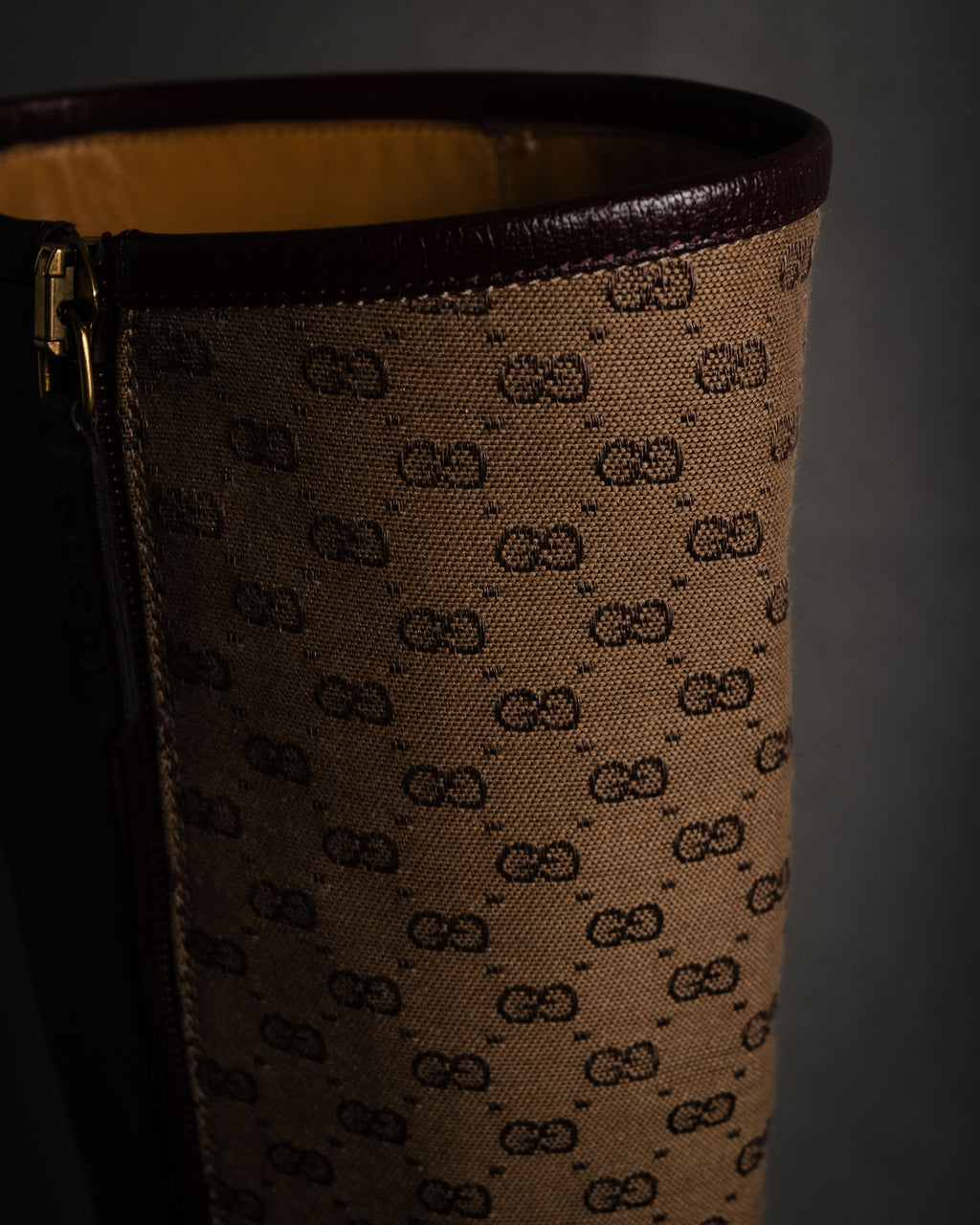 "GUCCI" 20’s archive canvas panel jockey boots