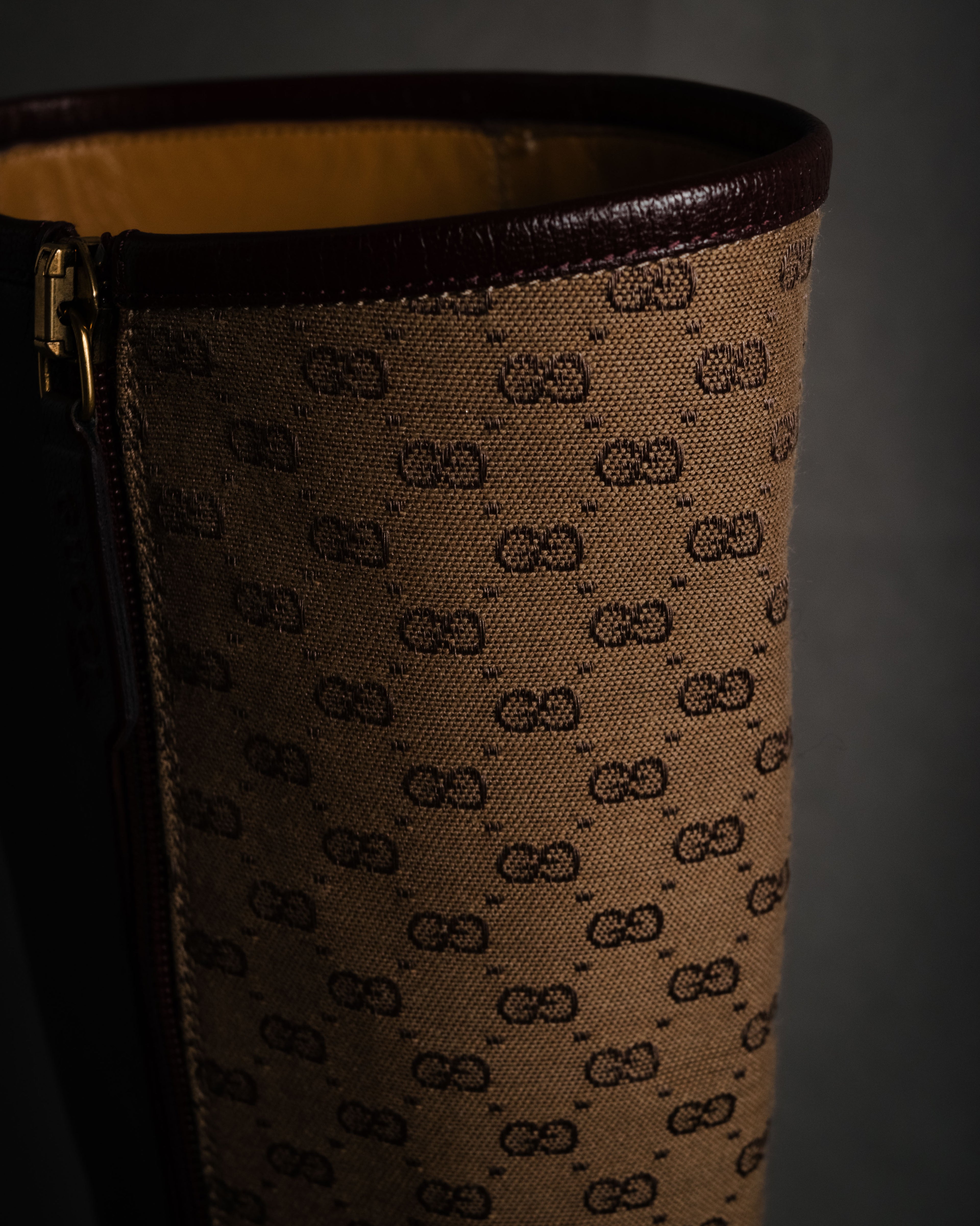 "GUCCI" 20’s archive canvas panel jockey boots