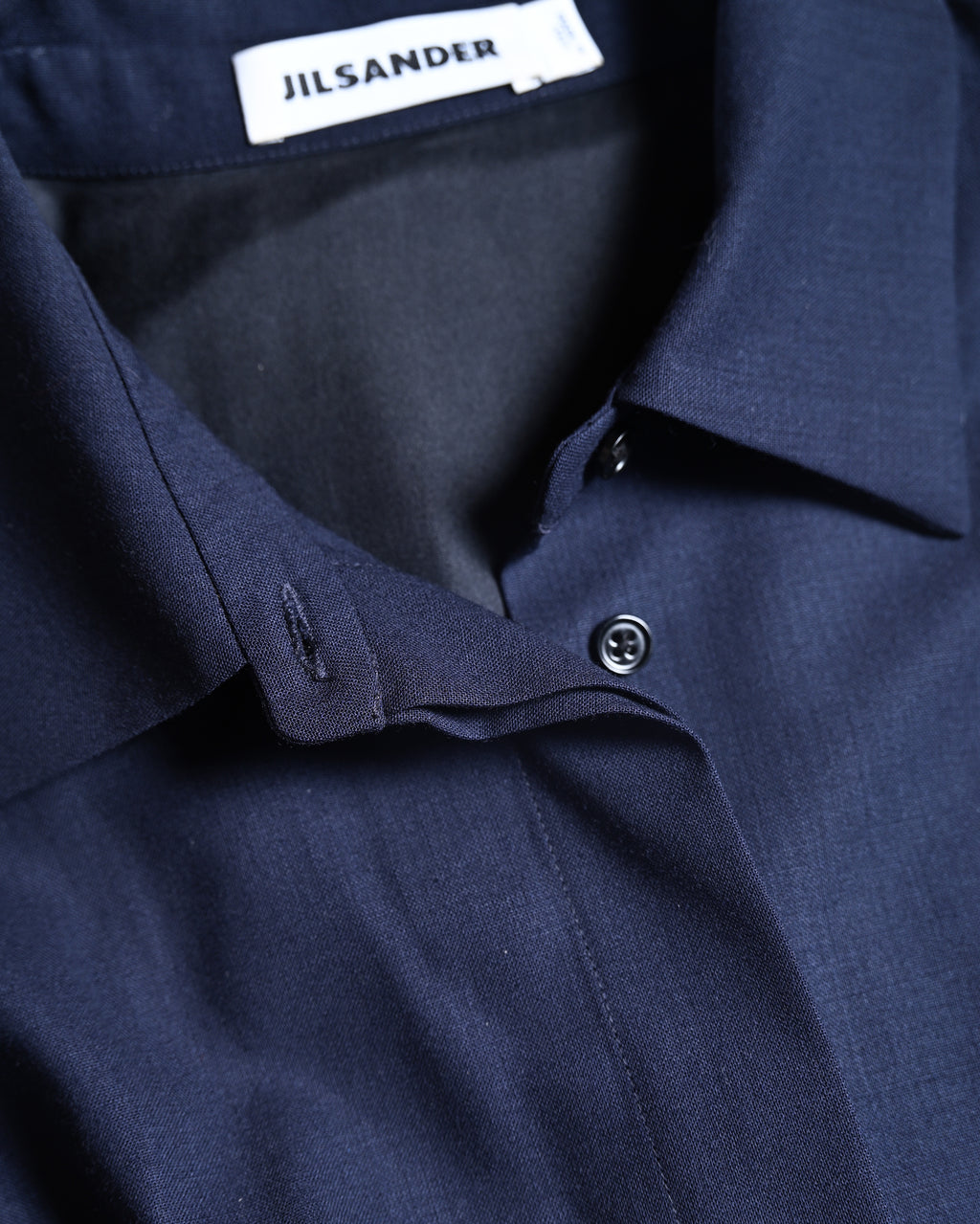 JIL SANDER/ 2015 Shape Designed Wool Shirt Coat Navy