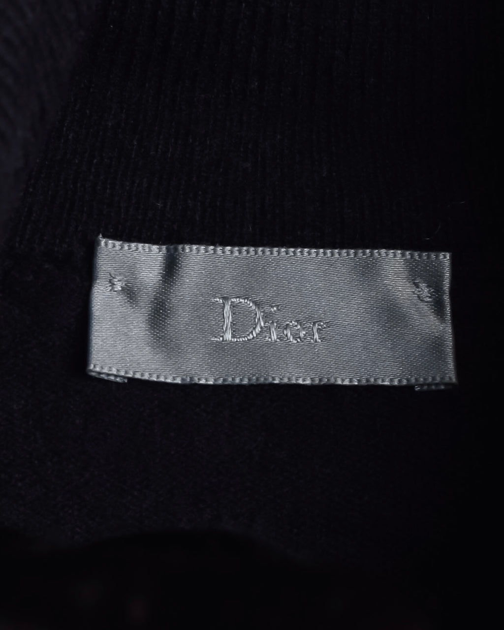 "DIOR" Edith Slimane period double high neck processing knit