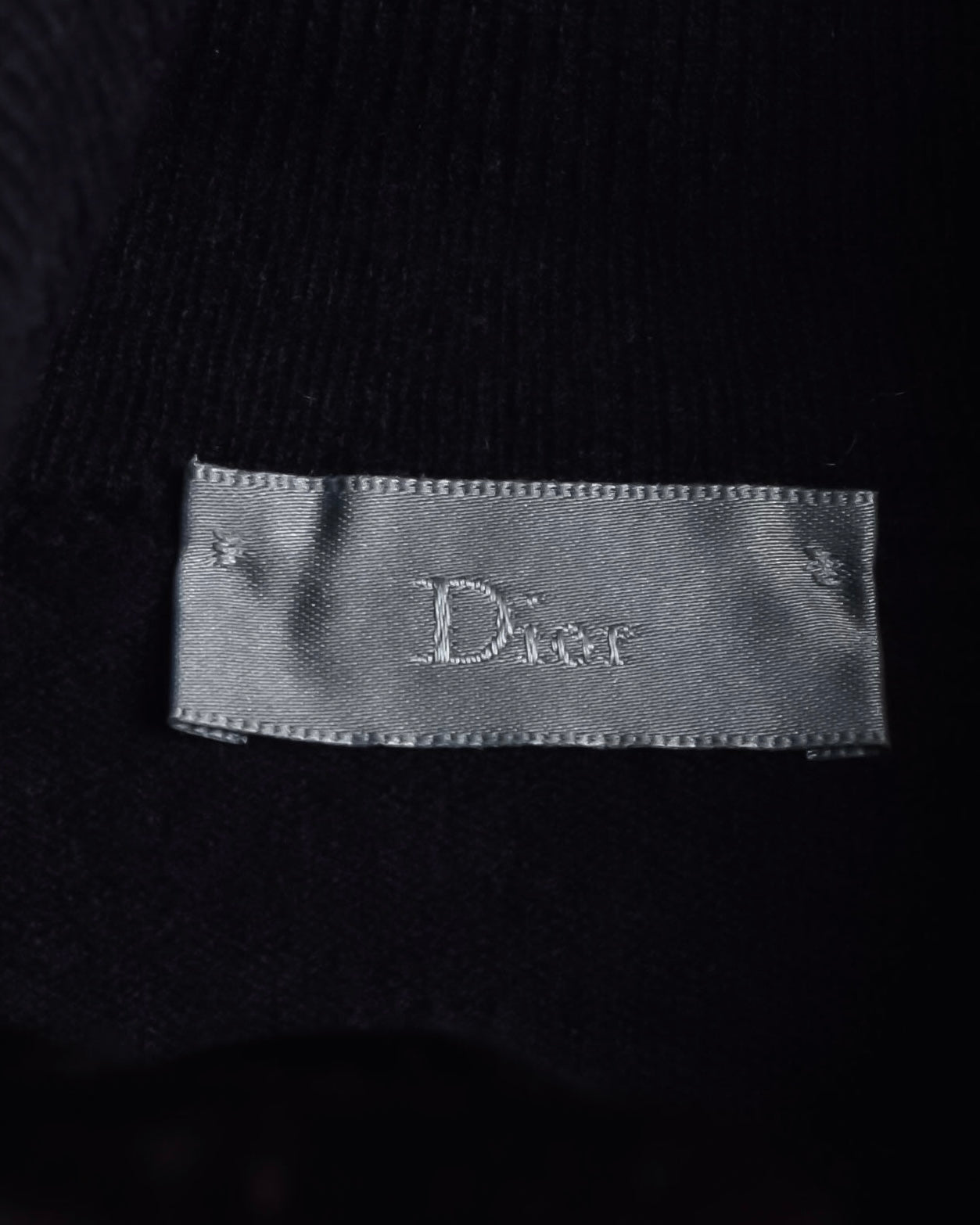 "DIOR" Edith Slimane period double high neck processing knit