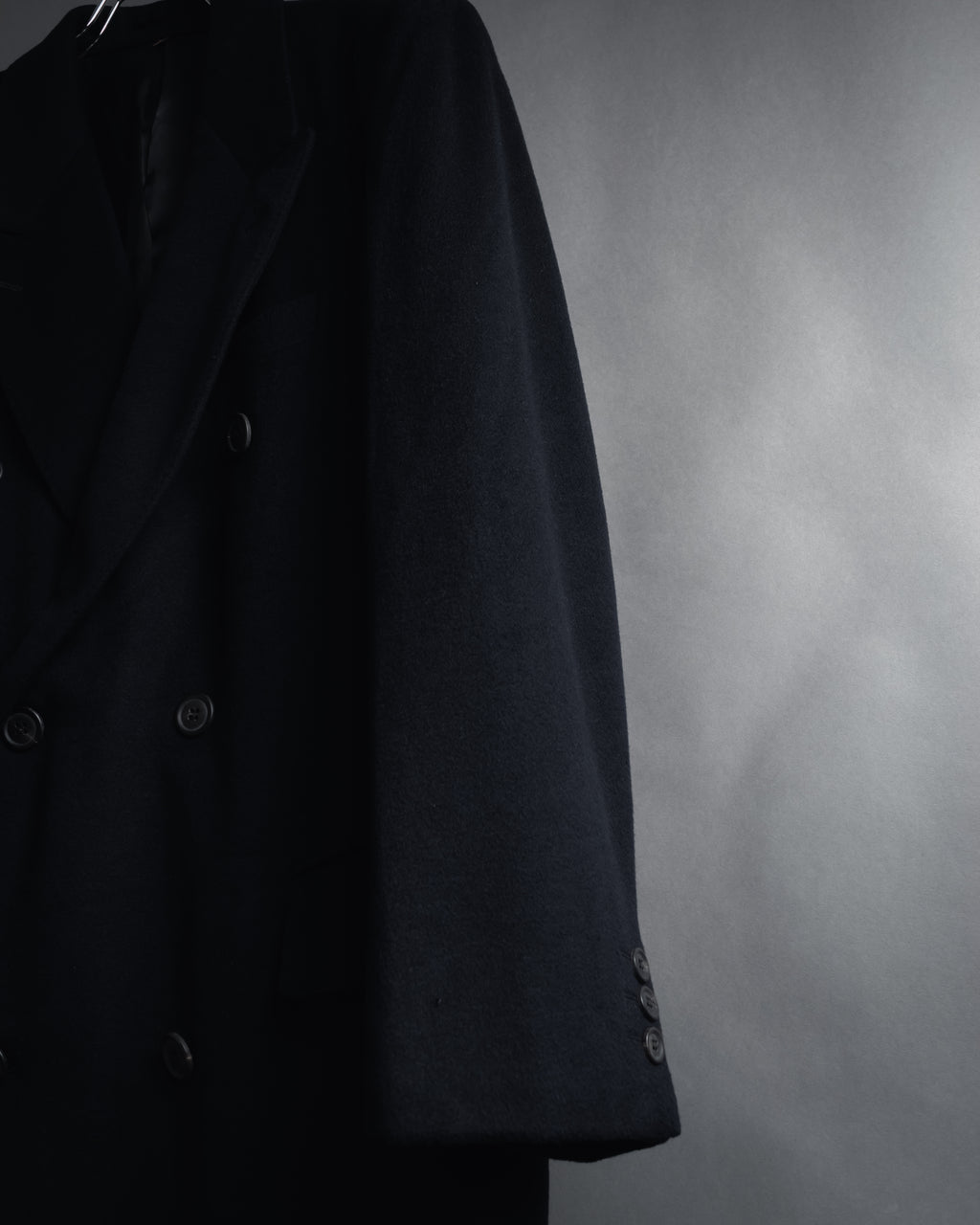 Abrigo doble botonadura de lana de los años 90 de YVES SAINT LAURENT