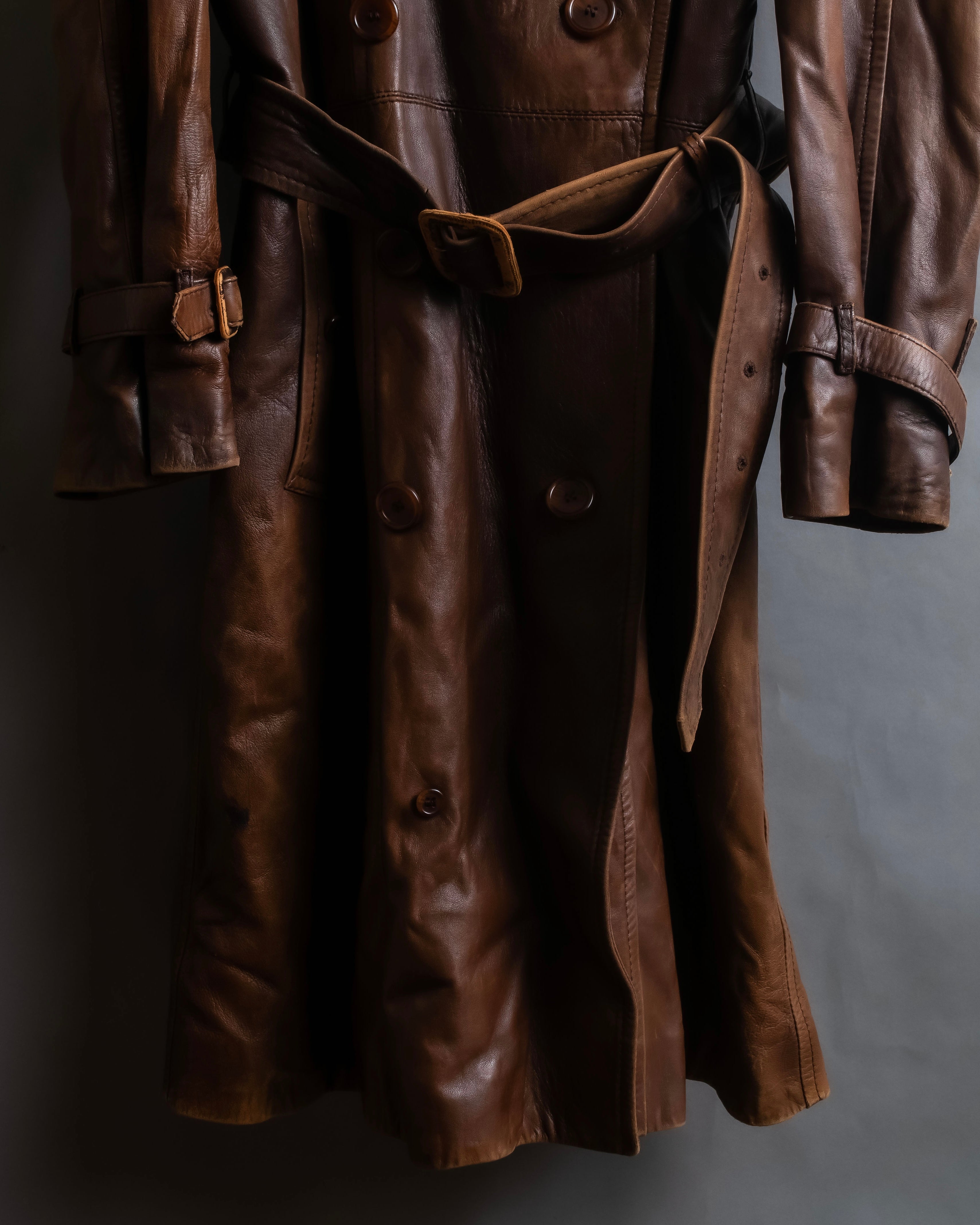 "Burberrys" Vintage-inspired leather oversized trench coat