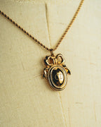 "Christian Dior" 80's-90's Gold monogram pendant necklace