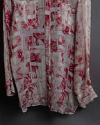 "John Galliano" 100% silk tropical floral regular collar shirt