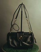 “SAN HIDEAKI MIHARA” 2000’s-2010’s black leather chain shoulder bag
