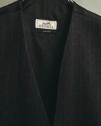 -SPECIAL- “HERMES” 2007-2009 Super 100s pinstripe tailored long gilet