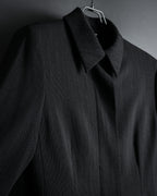 "Max Mara" 90’s-00’s Minimal fly-front stretch sten collar jacket