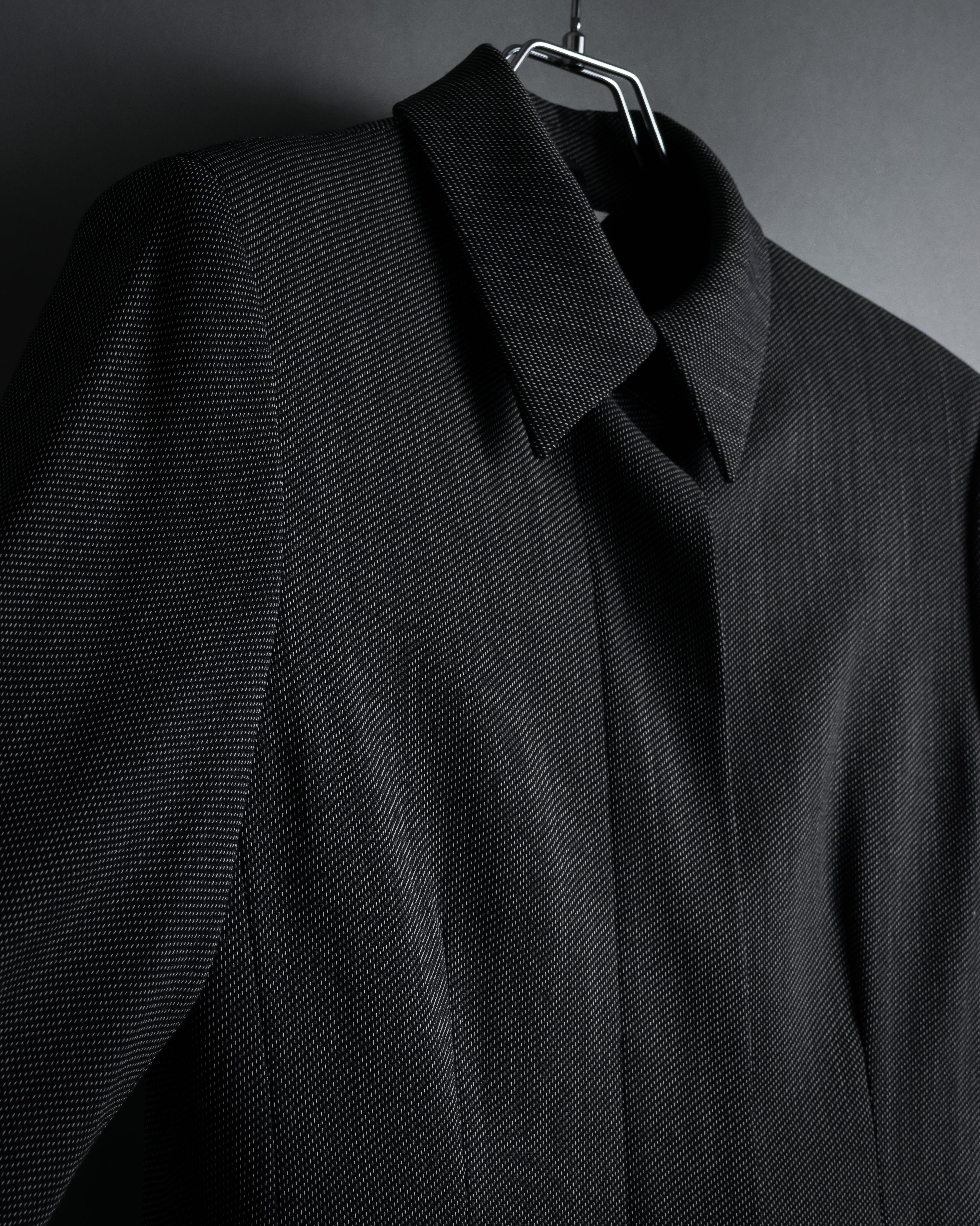 "Max Mara" 90’s-00’s Minimal fly-front stretch sten collar jacket