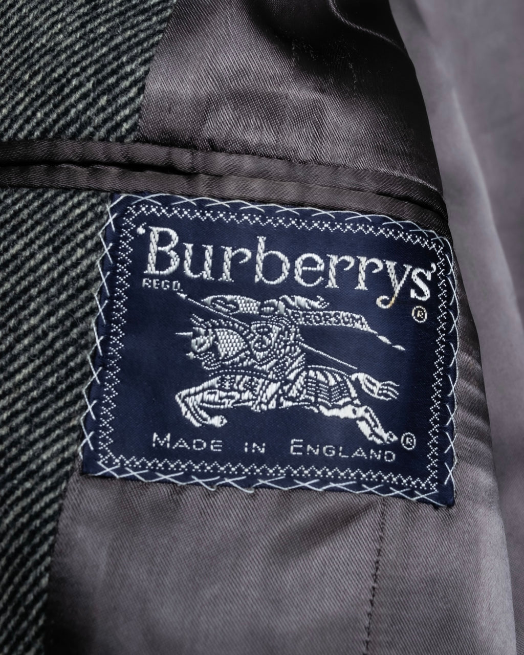 "Burberrys" diagonal striped pure new wool long coat