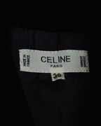 –SPECIAL– "CELINE" 70’s-80’s Classic tweed velvet-collar long coat