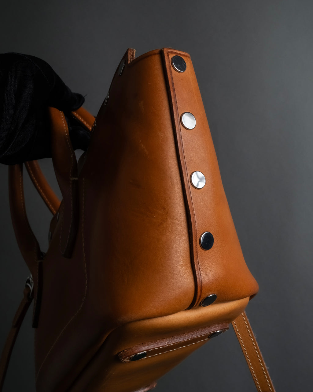 "Ralph Lauren" Metal stud design 2-way leather bag