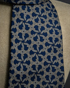 "HERMES" Saddlery anchor chain motif silk neck tie