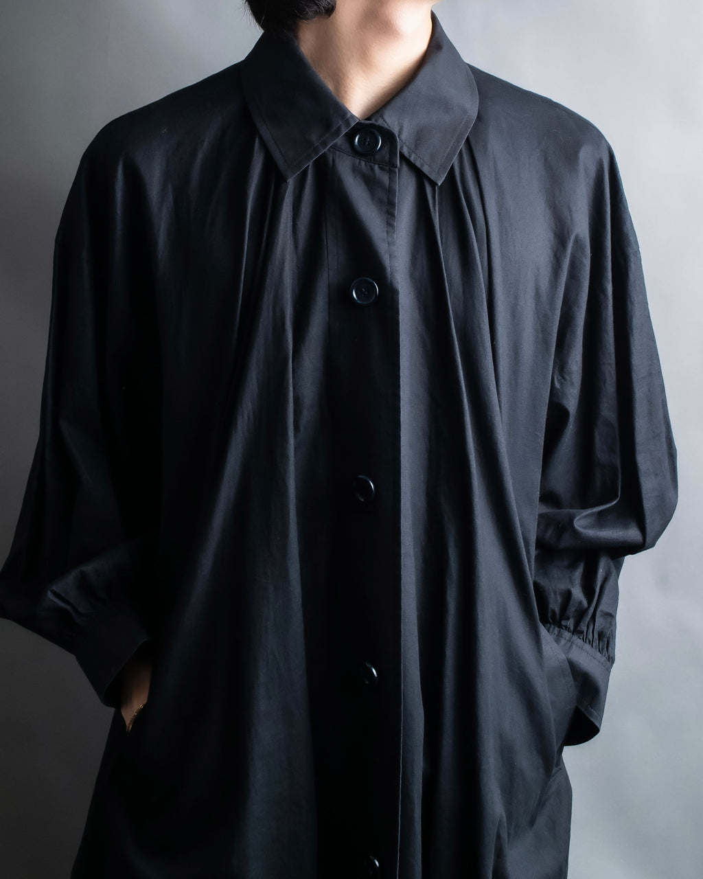 "YVES SAINT LAURENT" Black mode style shirt coat