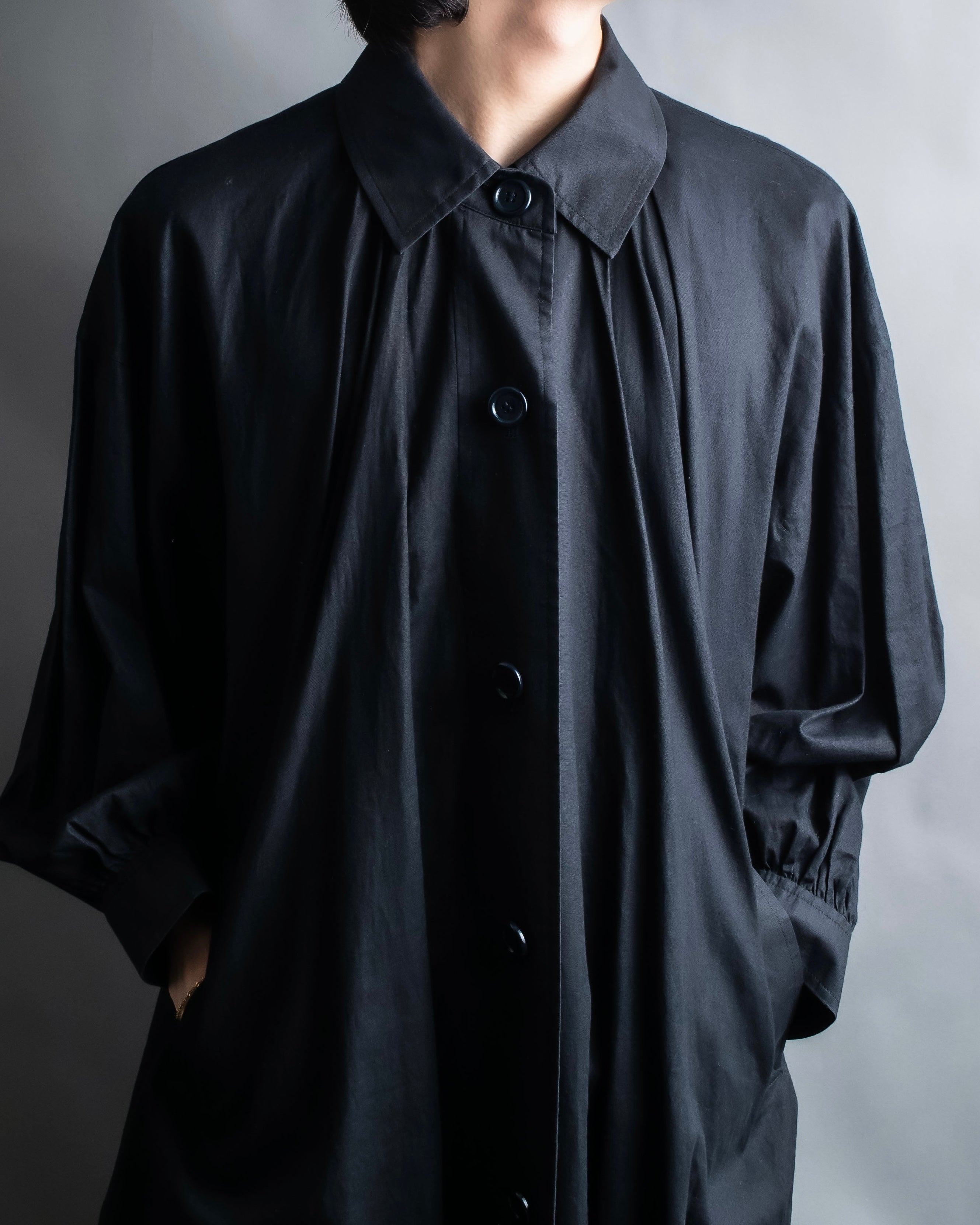 "YVES SAINT LAURENT" Black mode style shirt coat