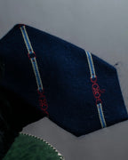 "CELINE" Chain stripe pattern silk necktie