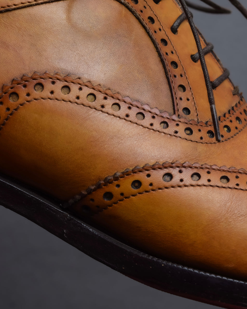 "Christian Louboutin" Brogue detail wingtip leather shoes