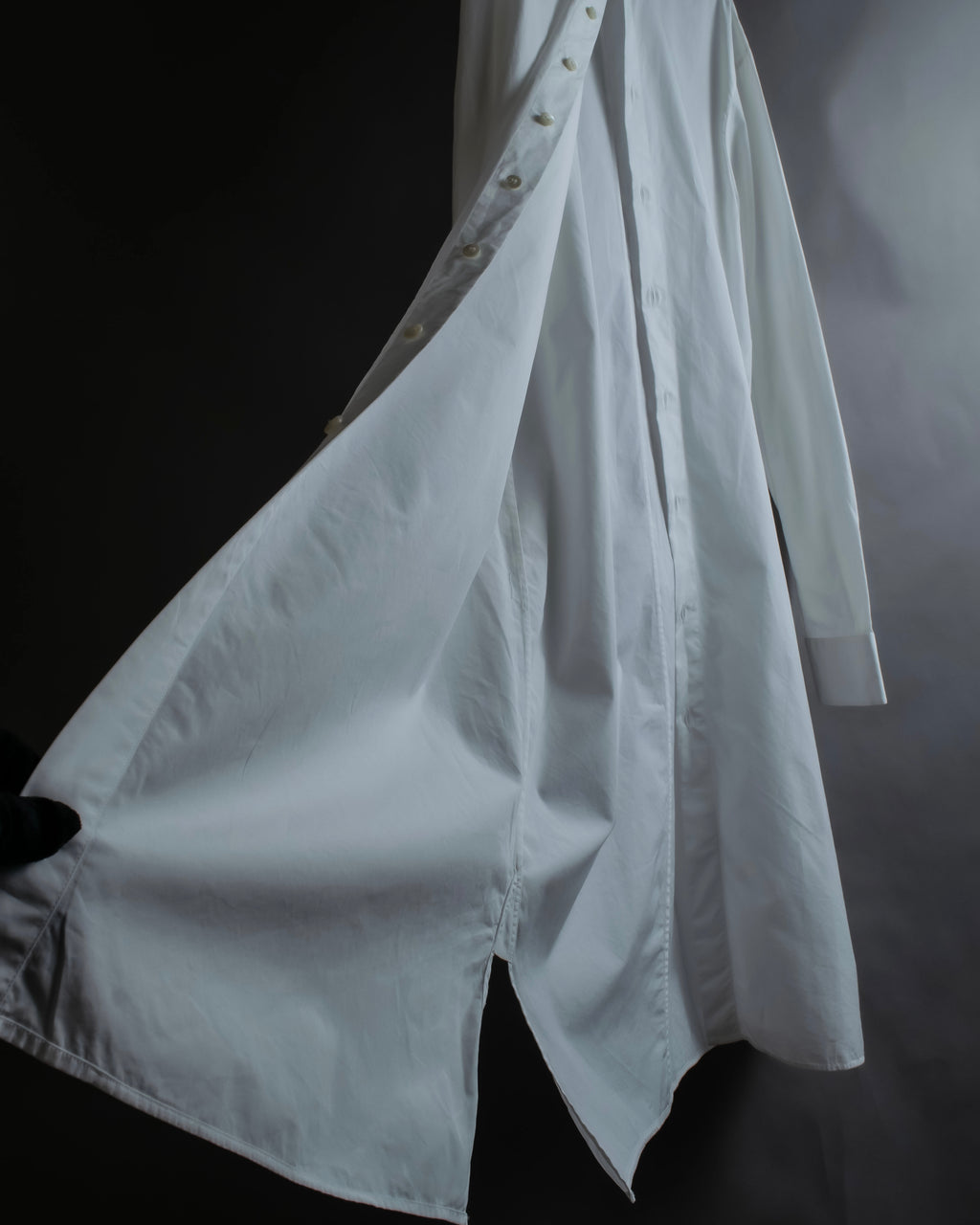 "MAISON MARGIELA" 18AW No-collar design Super long shirt