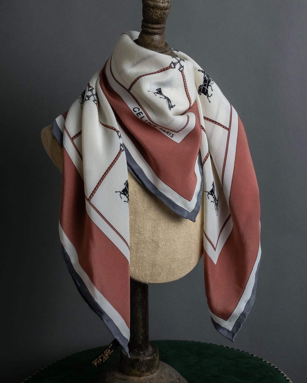 "CELINE" Horse-drawn carriage design silk scarf