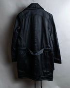 "BALENCIAGA" Glossy cotton military detail belted coat