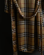 "BURBERRYS" Nova check maxi length silk gown coat