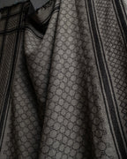"GUCCI" GG monogram &amp; check pattern fringe large stole