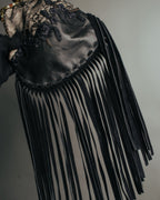 -SPECIAL- “VALENTINO GARAVANI” 2014-2016 lace embellished fringe frame bag
