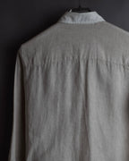 "BRUNELLO CUCINELLI" Contrast collar hidden placket linen shirt
