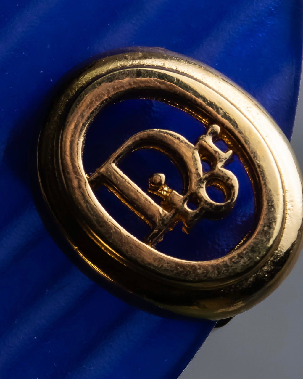 "Christian Dior" Logo cutout design gold earrings