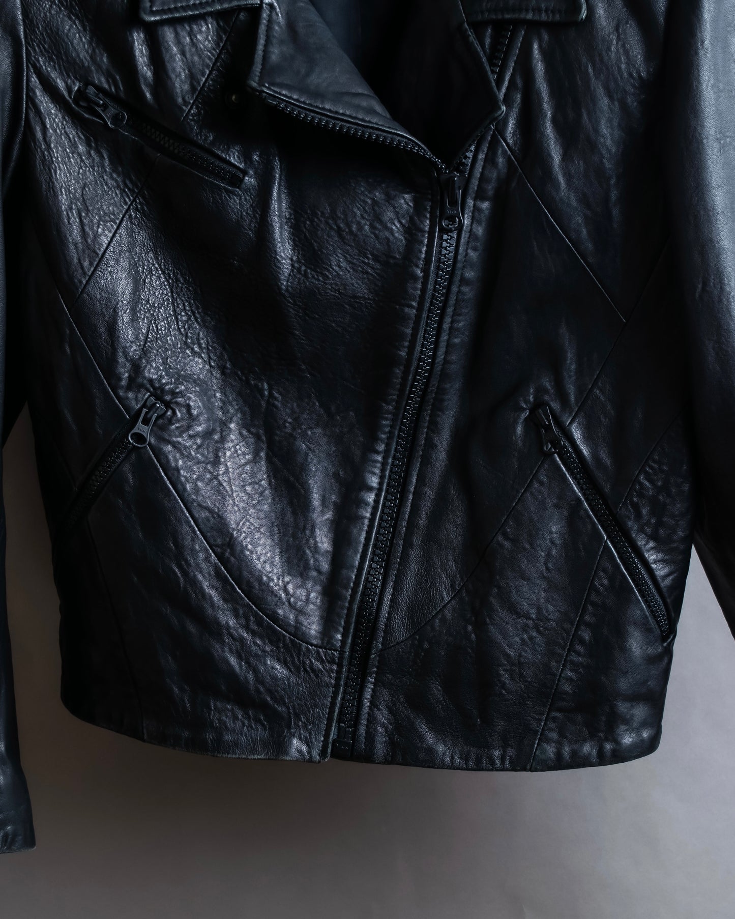 "Acne" Beautiful shape genuine leather double riders jacket