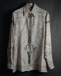 –SPECIAL– "HERMES" 90’s La musique des sphères silk twill printed shirt