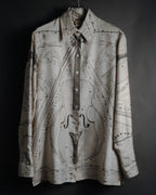 –SPECIAL– "HERMES" 90’s La musique des sphères silk twill printed shirt