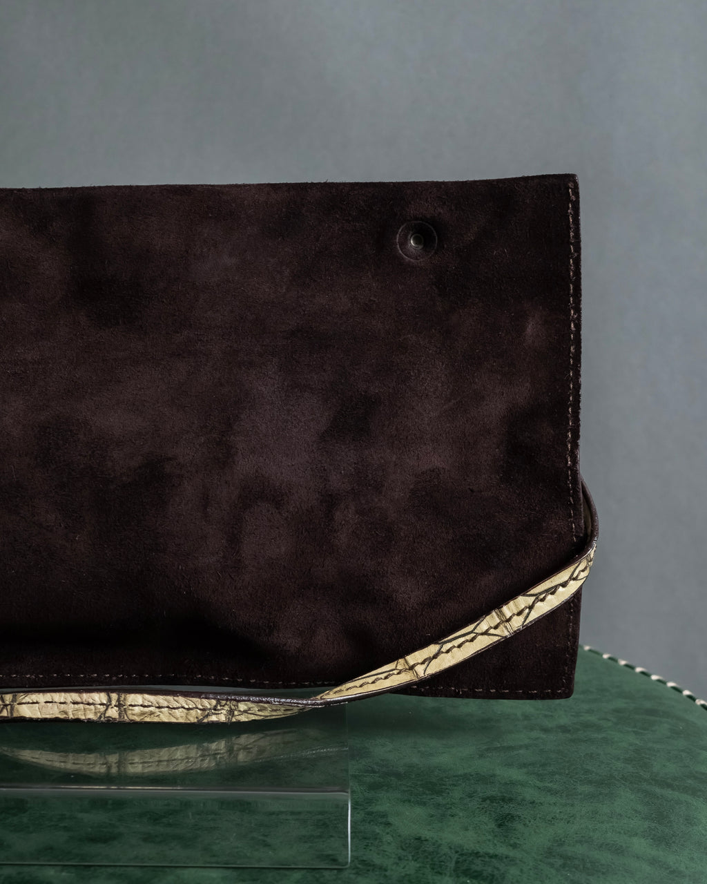 "MIU MIU" Belt strap design embossed leather hand bag