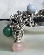 "Tiffany&Co" Multi-coloured stone motif silver bracelet